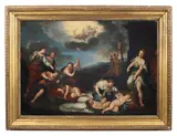 Francesco Albani, Diana's Nymphs disarming sleeping cupids, oil on canvas
