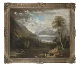 Benjamin Barker, Fishermen by a river, oil on canvas