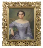 French School, Portrait of a lady, pastel on paper