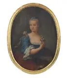 Giuseppe Bonito, Portrait of a lady, half-length, oil on canvas, oval