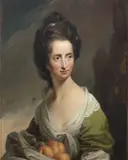 Robert Edge Pine, Portrait of a lady carrying fruit, oil on canvas
