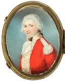 Richard Cosway Ra, A 19th century miniature of an Officer