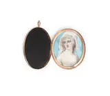 Richard Cosway Ra, A portrait miniature of a lady wearing a white dress and fichu, her powdered hair upswept beneath a white turban, Richard Cosway R.A. (British, 1742-1821)