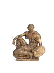 Albert Toft, patinated bronze figure of 'The Artist', patinated bronze