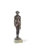 William Reid Dick, patinated bronze figure of standing female nude, patinated bronze