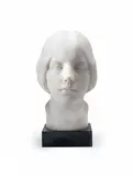 Herbert William Palliser, carved white marble portrait bust of a young woman, marble
