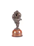Charles Robinson Sykes, patinated bronze figural group of a Satyr and a Nymph, patinated bronze