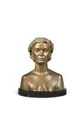 Eric Grate, 'Astri' - a patinated bronze portrait bust of a young woman, patinated bronze