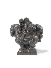 Oscar Antonsson, patinated bronze equestrian figure, patinated bronze