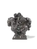 Oscar Antonsson, patinated bronze equestrian figure, patinated bronze