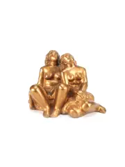Thorwald Alef, bronze figural group of two sunbathers, bronze