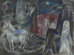 Otto Gleichmann, Brautkutsche, 1923, Gouache auf Papier