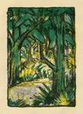 Otto Mueller, Waldlandschaft, 1924, Farblithografie auf Papier