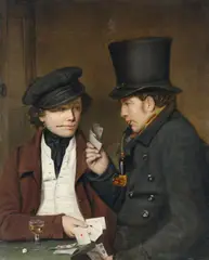 Tjeert Eernstman, Kartenspieler, 1826, Öl auf Leinwand. Doubliert