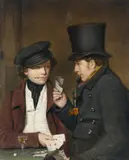 Tjeert Eernstman, Kartenspieler, 1826, Öl auf Leinwand. Doubliert