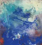Fred Thieler, H-K-V/84 (Über landschaftlichem Blau), 1984, Öl auf Leinwand