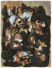 Asger Jorn, Ohne Titel, Um 1955, Gouache auf leinenstrukturiertem Karton