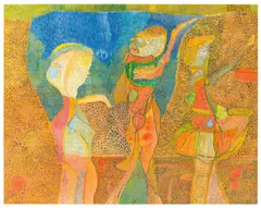 Gerhard Altenbourg, Zwiegespräch und einsame Kreise, 1971, Tempera, Aquarell und chinesische Tusche auf Aquarellpapier