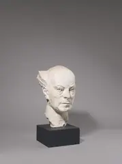 Porträt Gottlieb F. Reber by Renée Sintenis, 1927, Gips, auf schwarzgefassten Holzsockel montiert, sold Dec 2021