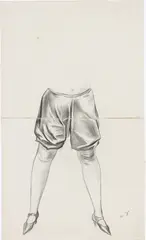 Karl Hubbuch, Studie (Frauenbeine), 1926, Lithokreide auf zwei aneinander gefügten Velin-Bögen