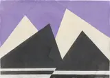 Hermann Glöckner, Helle und dunkle Erhebungen, 1976, Tempera und Faltung auf Papier
