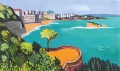 Dietmar Lemcke, Biarritz, 1973, Öl auf Leinwand