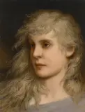 Gabriel von Max, Kopf einer jungen Frau, Öl auf Leinwand
