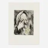Marc Chagall, Souffrance de Jérémie (from La Bible portfolio), 1958, etching with hand-coloring on wove paper