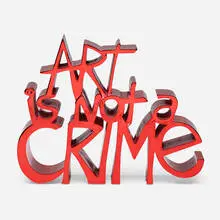 Art is Not a Crime (Red) by Thierry Guetta, 2021, hand-painted resin, offered Aug 2024