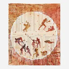Senam Okudzeto, Untitled (Study for Long Distance Lover), 1999, acrylic on paper