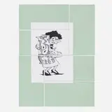 Oliver Osborne, Colour and the Cloth Selier, 2012, screenprint on paper collaged to oil on linen in six parts