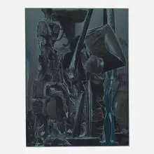 Ian Tweedy, Milanese Nocturne III, 2012, oil on found canvas