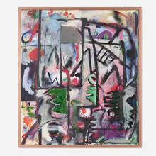 Jesse Willenbring, Target Goal, 2014, oil, acrylic, paper and pastel on canvas in painted artist's frame
