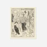 Tony Fitzpatrick, The Playground, 2002, graphite on paper