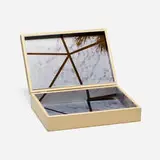 Shana Lutker, Onward and Upward Sky Box #6, 2013, wood, digital print on aluminum, brass