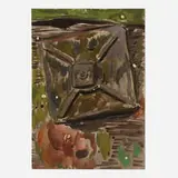 Josephine Halvorson, Newtown Creek (from Marie Lorenz's Boat), 2013, gouache and collage on paper