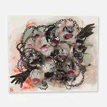 Ashley Doggett, Dreams of Escape: Down Below, 2018, watercolor and Sumi ink on Arches