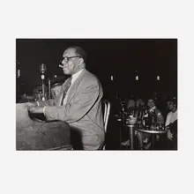 Lisette Model, Willie 'The Lion' Smith possibly at Stuyvesant Casino on 2nd Ave, NYC, c. 1957, vintage gelatin silver print