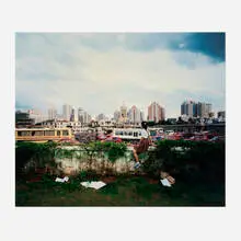 Weng Fen, On the Wall, Haikou No. 6 (from the Sitting on the Wall series), 2003, C-print mounted to Sintra