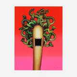 Emily Mae Smith, Medusa, 2019, screenprint in colors with glow-in-the-dark ink on Coventry Rag