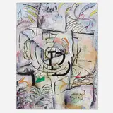 Jesse Willenbring, Odyssey Study #4, 2015, acrylic, fabric dye, flashe and pastel on canvas