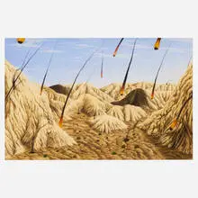 Steve Galloway, Volcano, 1983, oil pastel on paper