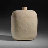 Baas vessel by Claude Conover, 1978, glazed stoneware with engobe decoration, sold Jan 2023