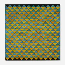Doyle Lane, Untitled (Clay Painting), glazed earthenware over painted wood