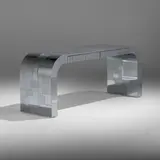 Cityscape console table, model PE 529 by Paul Evans, c. 1975, chrome-plated steel, sold Jan 2023