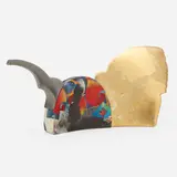 Bennett Bean, Teapot Form No. 1113, 2004, pit-fired, painted, and gilt earthenware, enameled MDF