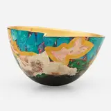 Bennett Bean, Bowl No. 98, 1988, pit-fired, painted, and gilt earthenware