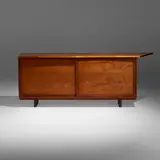 Sliding Door cabinet by George Nakashima, 1956, American black walnut, sold Jan 2023