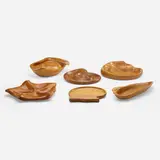 Russel Wright, Oceana bowls, set of six, c. 1935, olivewood, cherry