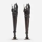 Albert Paley, Vulcan candleholders, pair, 1994, formed and fabricated steel with a blackened finish